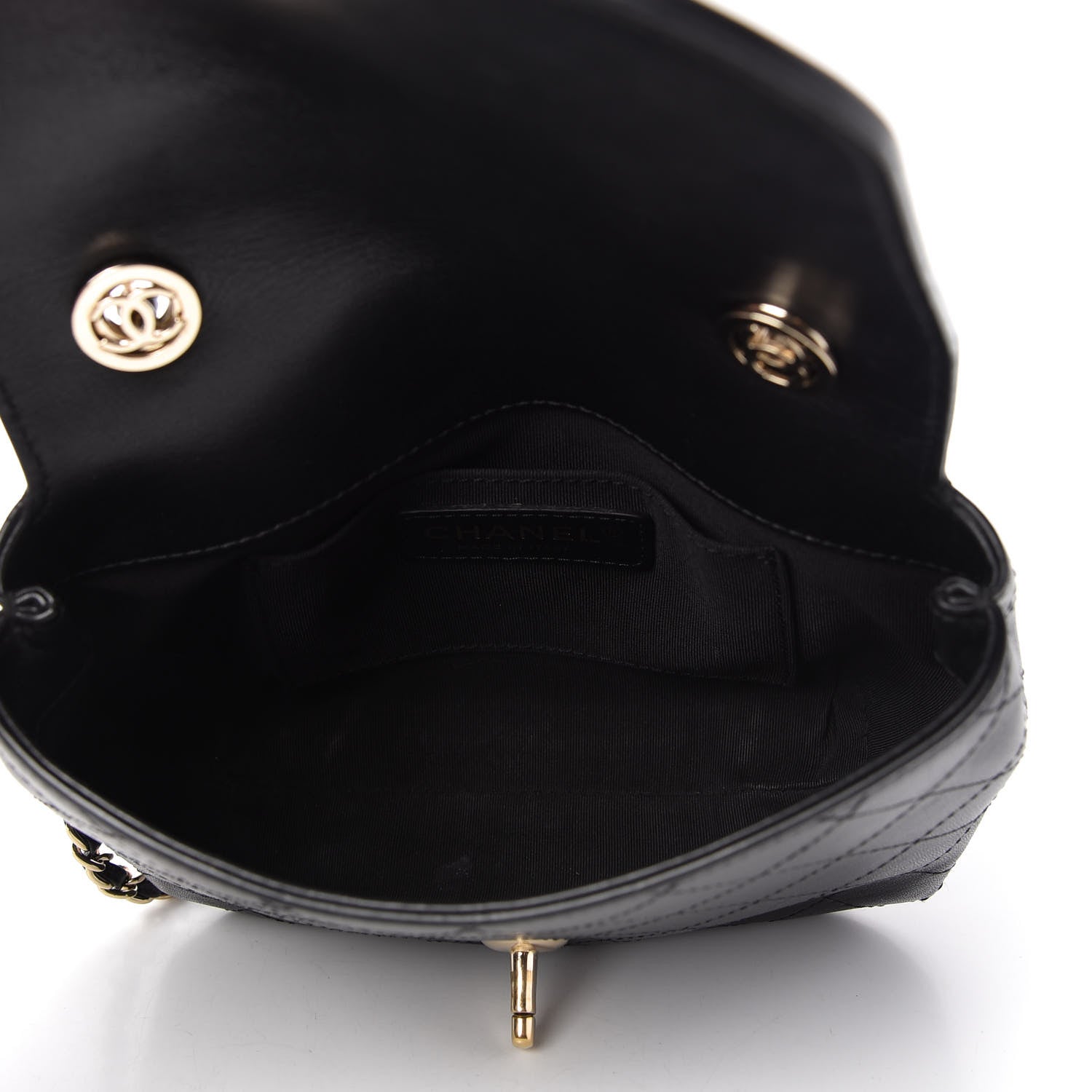Chanel Calfskin Stitched Flap Bag Black 5 of 10