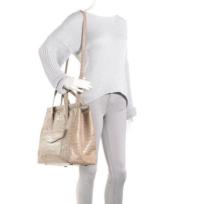 Nancy Gonzalez Crocodile Satchel Sand 2 of 6