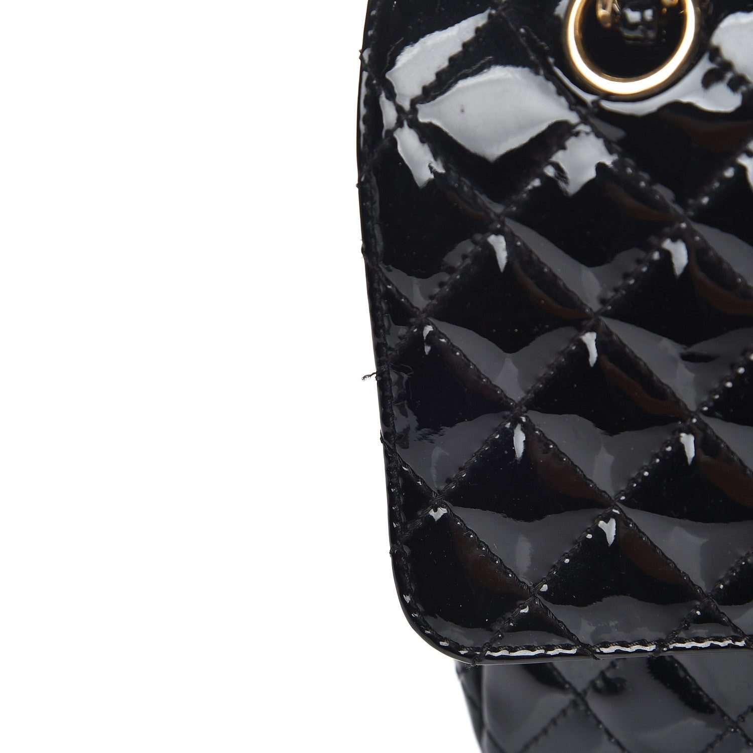 Chanel Patent Calfskin Quilted Valentine Charms Medium Single Flap Black 11 of 11