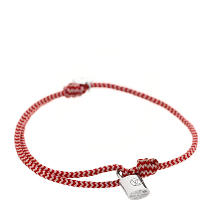 Louis Vuitton Sterling Silver Lockit Adjustable Cord Bracelet Red White 1 of 4