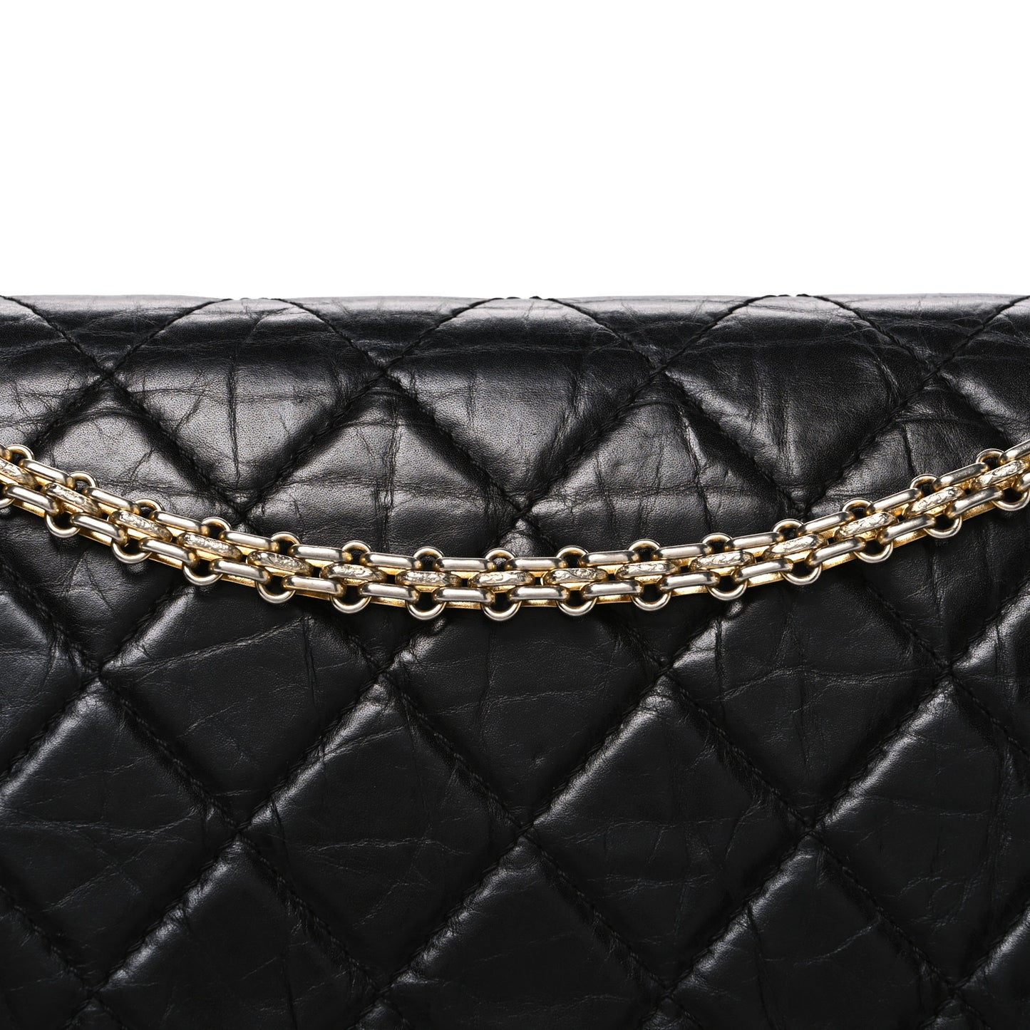 Aged Calfskin Quilted 2.55 Reissue 227 Flap Black
