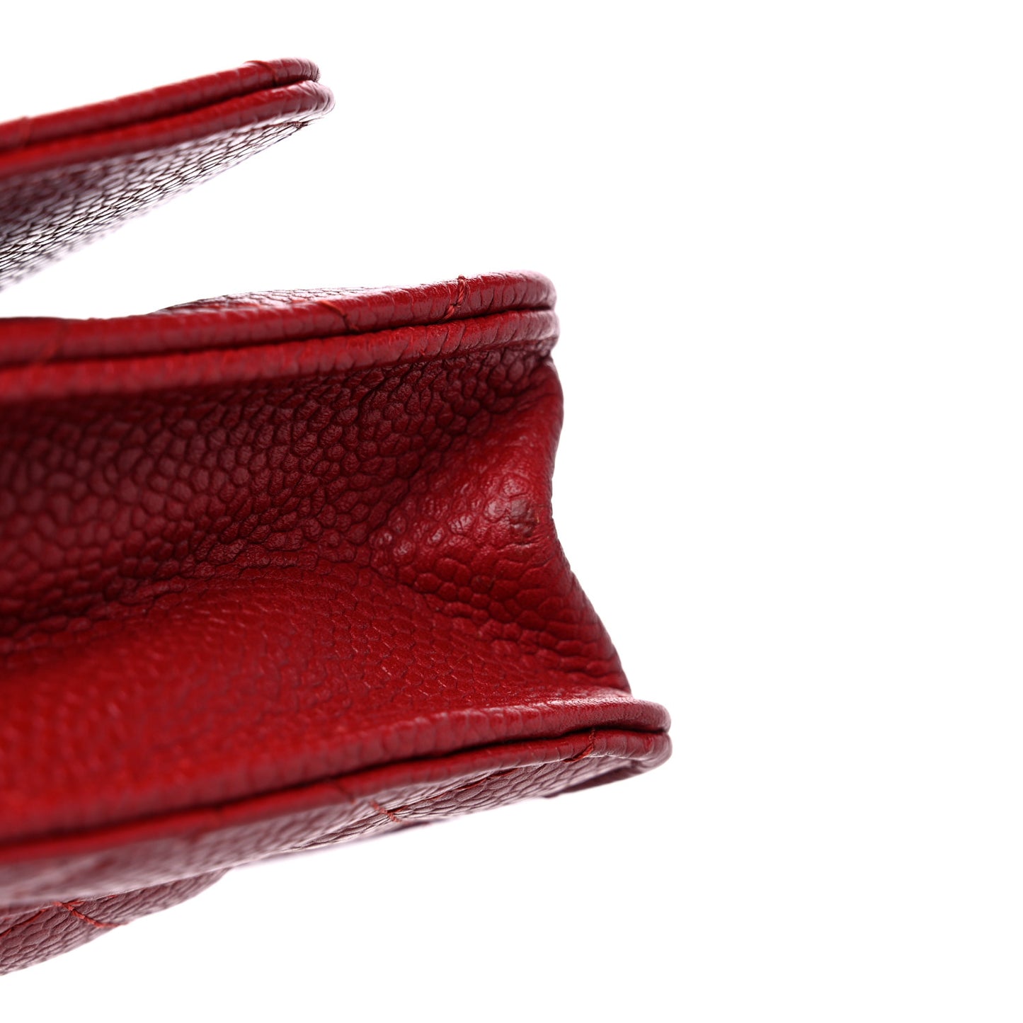 Caviar Quilted Wallet on Chain WOC Red