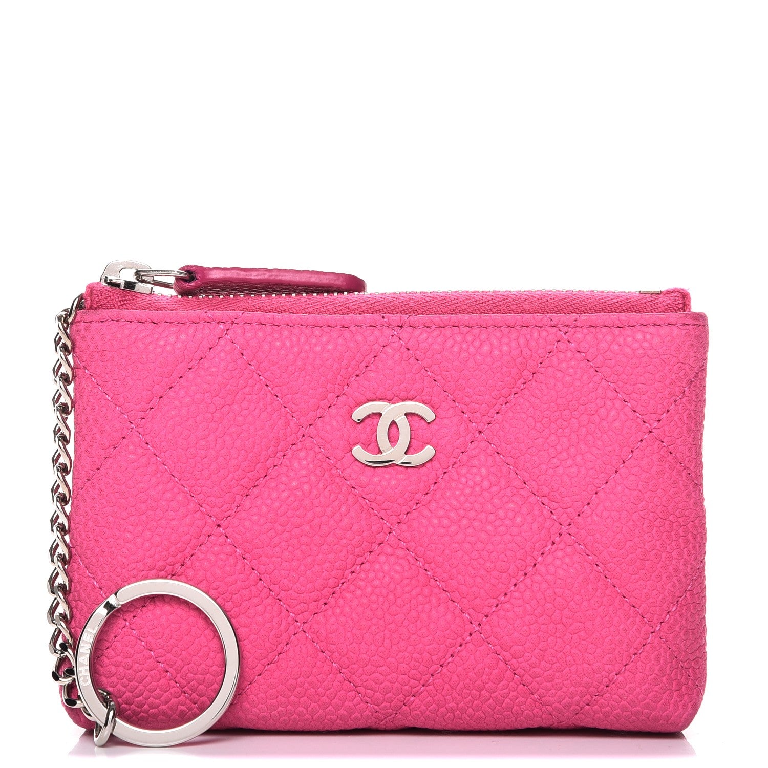 Chanel Iridescent Caviar Quilted Key Holder Case Pink 1 of 11