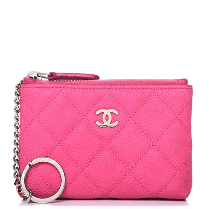 Chanel Iridescent Caviar Quilted Key Holder Case Pink 1 of 11