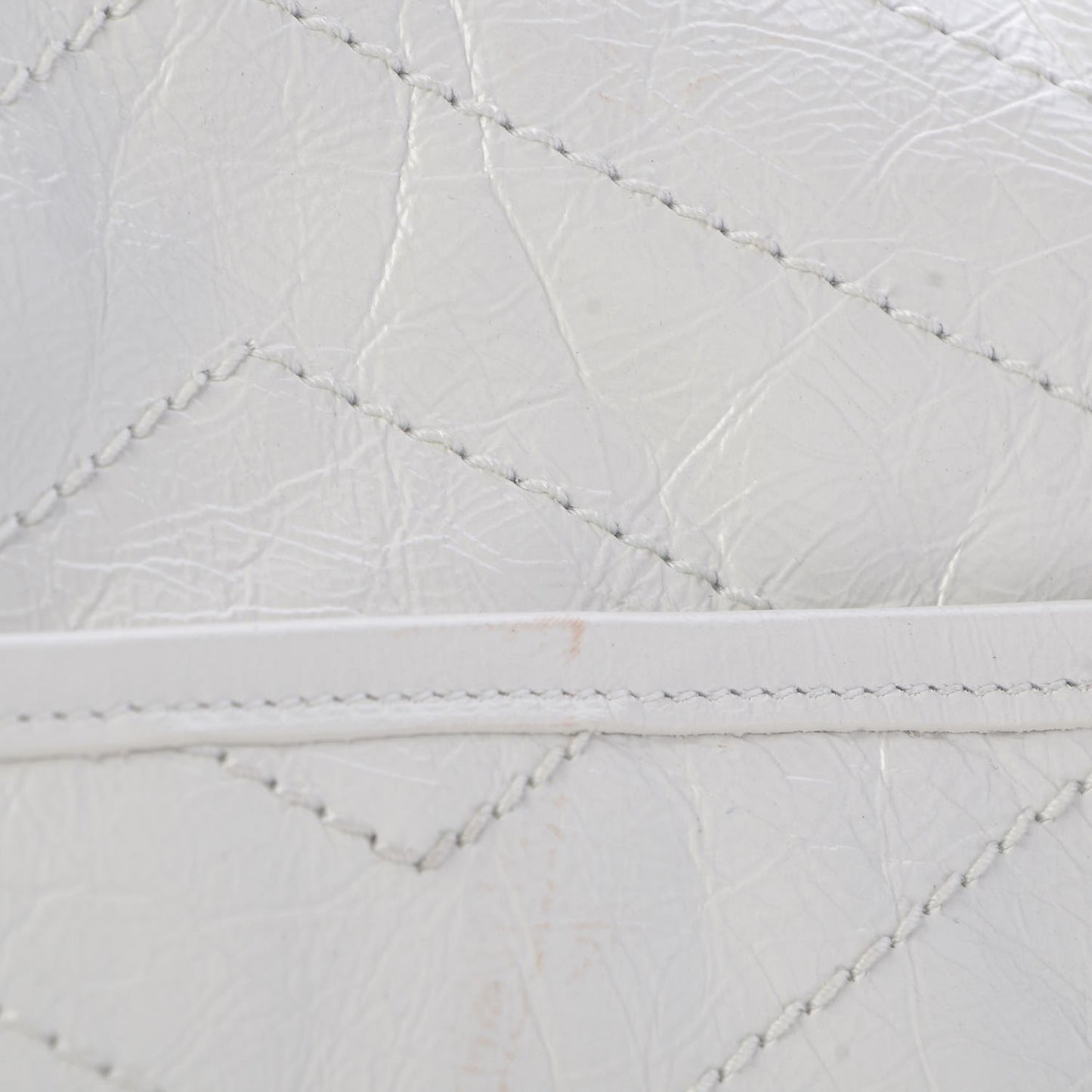 Crinkled Calfskin Matelasse Monogram Medium Niki Chain Satchel Dirty White