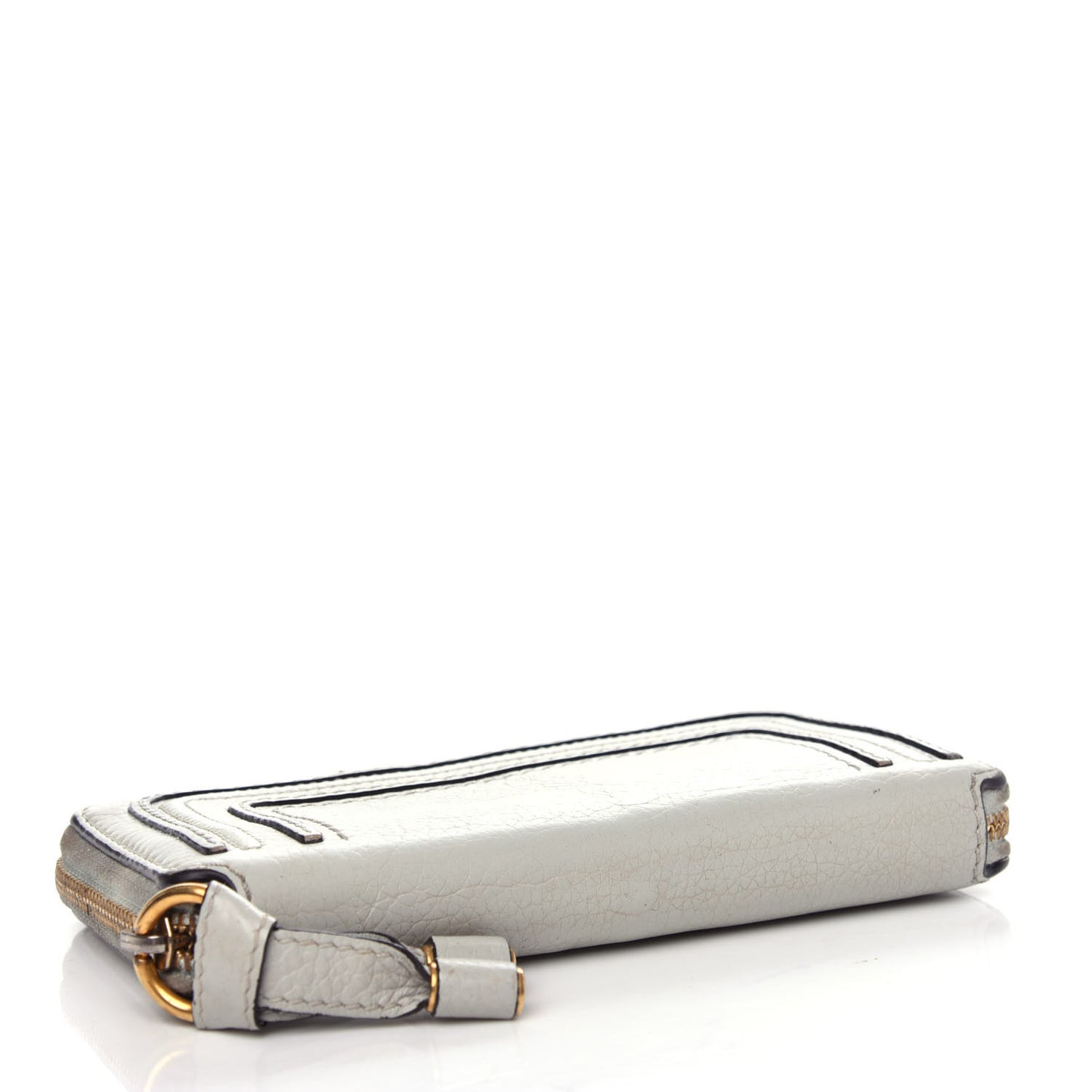 Calfskin Marcie Long Zip Around Wallet Airy Grey