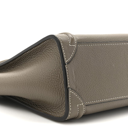 Celine Drummed Calfskin Nano Luggage Souris 11 of 15