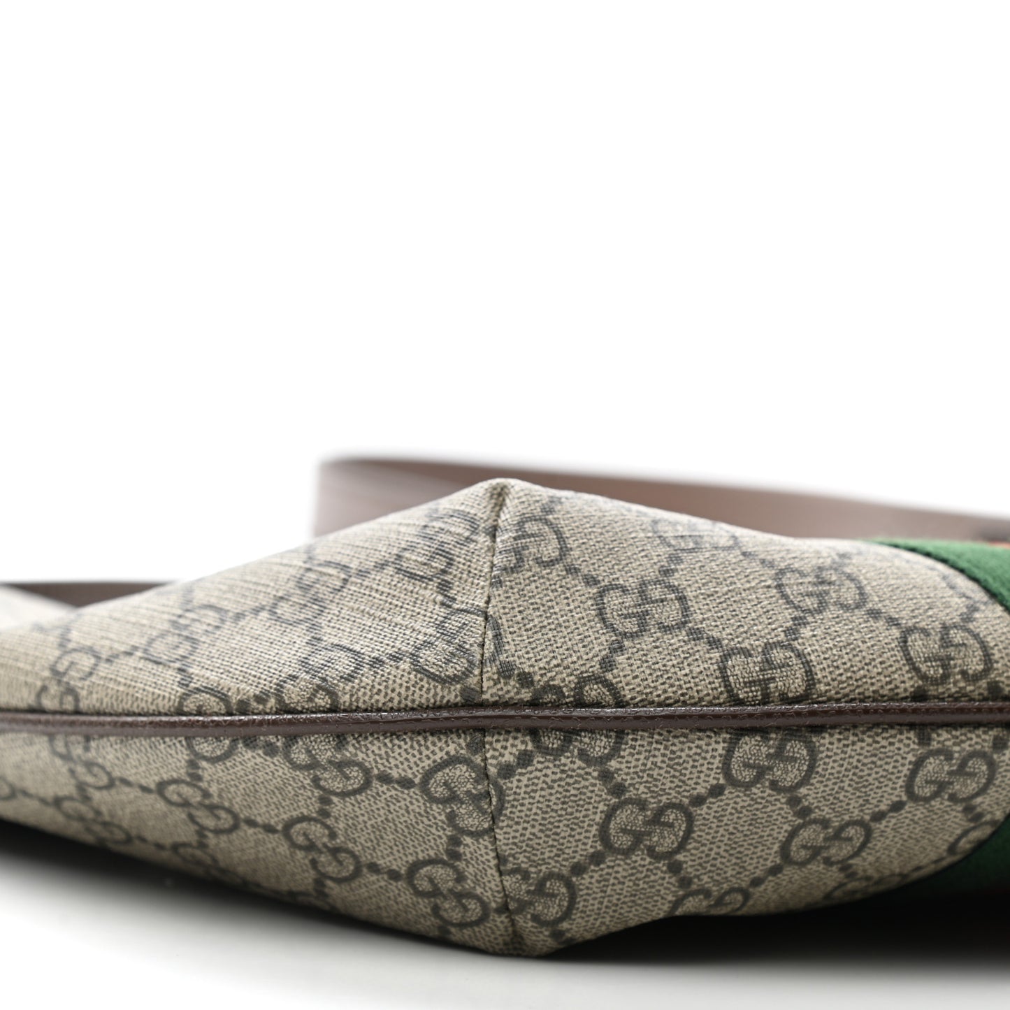 GG Supreme Monogram Web Small Ophidia Half Moon Hobo Brown