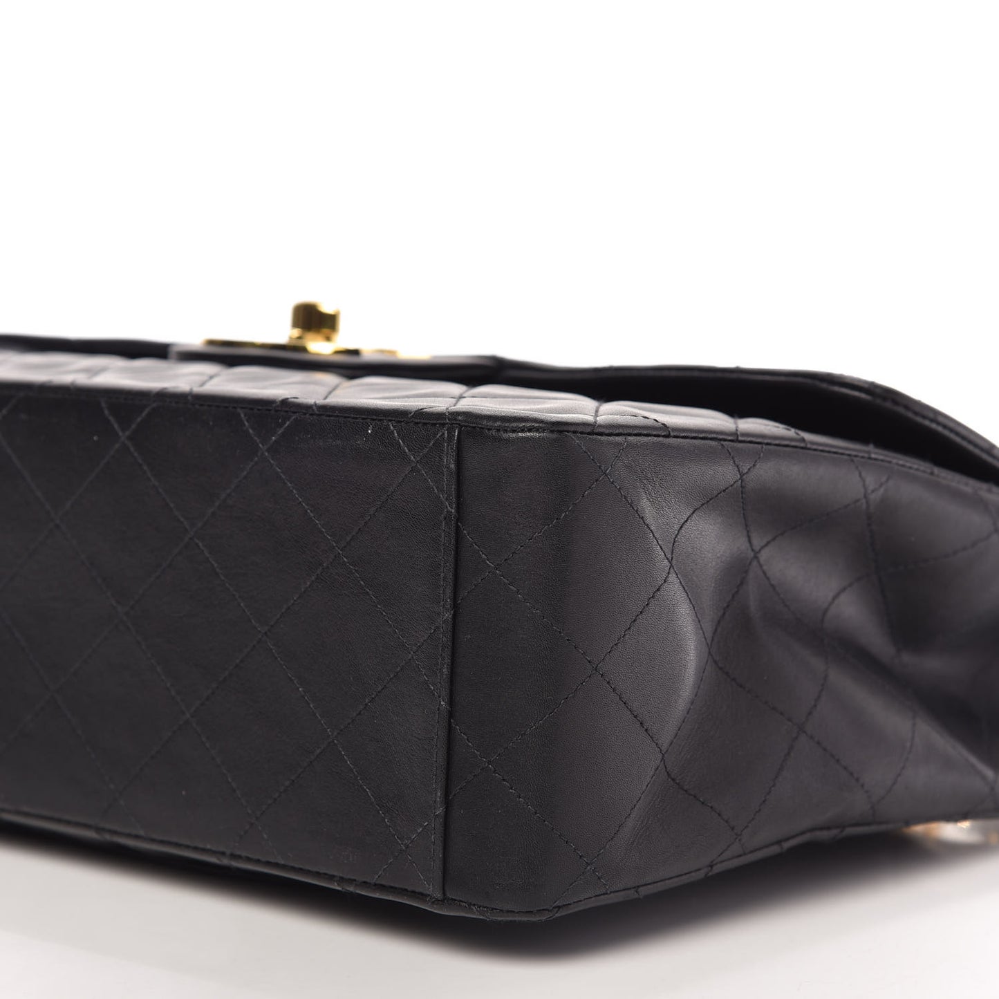 Lambskin Quilted XL Jumbo Single Flap Black