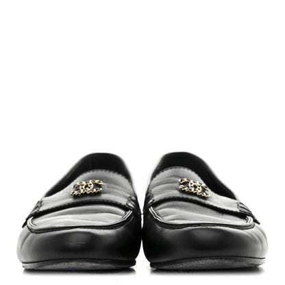 Chanel Calfskin CC Chain Mocassin Loafers 38.5 Black 3 of 9
