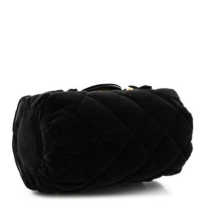 Chanel Velvet Quilted Mini Top Handle Flap Black 4 of 11