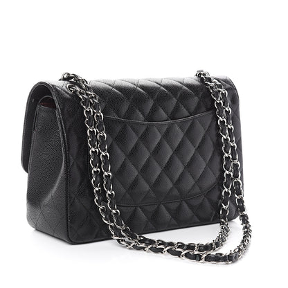 Chanel Caviar Quilted Jumbo Double Flap Black 2 of 8