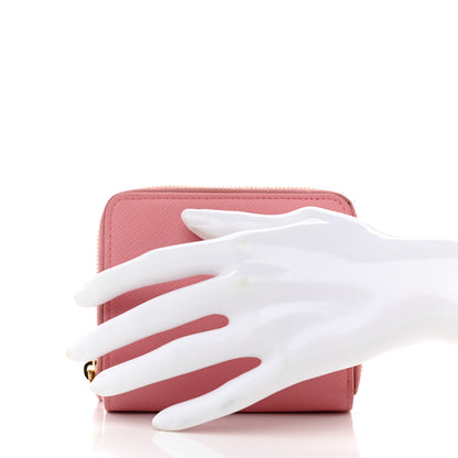 Prada Saffiano Triangle Compact Zip Around Walle Petalo 2 of 9