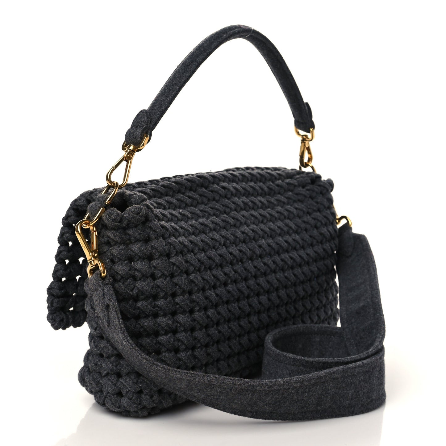 Wool Woven Baguette Grey