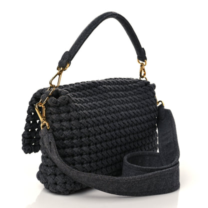 Fendi Wool Woven Baguette Grey 1 of 9