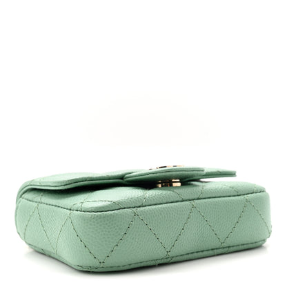 Chanel Caviar Quilted Mini Chain Belt Bag Light Green 4 of 12