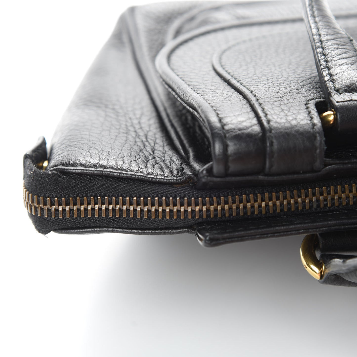Pebbled Calfskin Small 1973 Top Handle Satchel Black