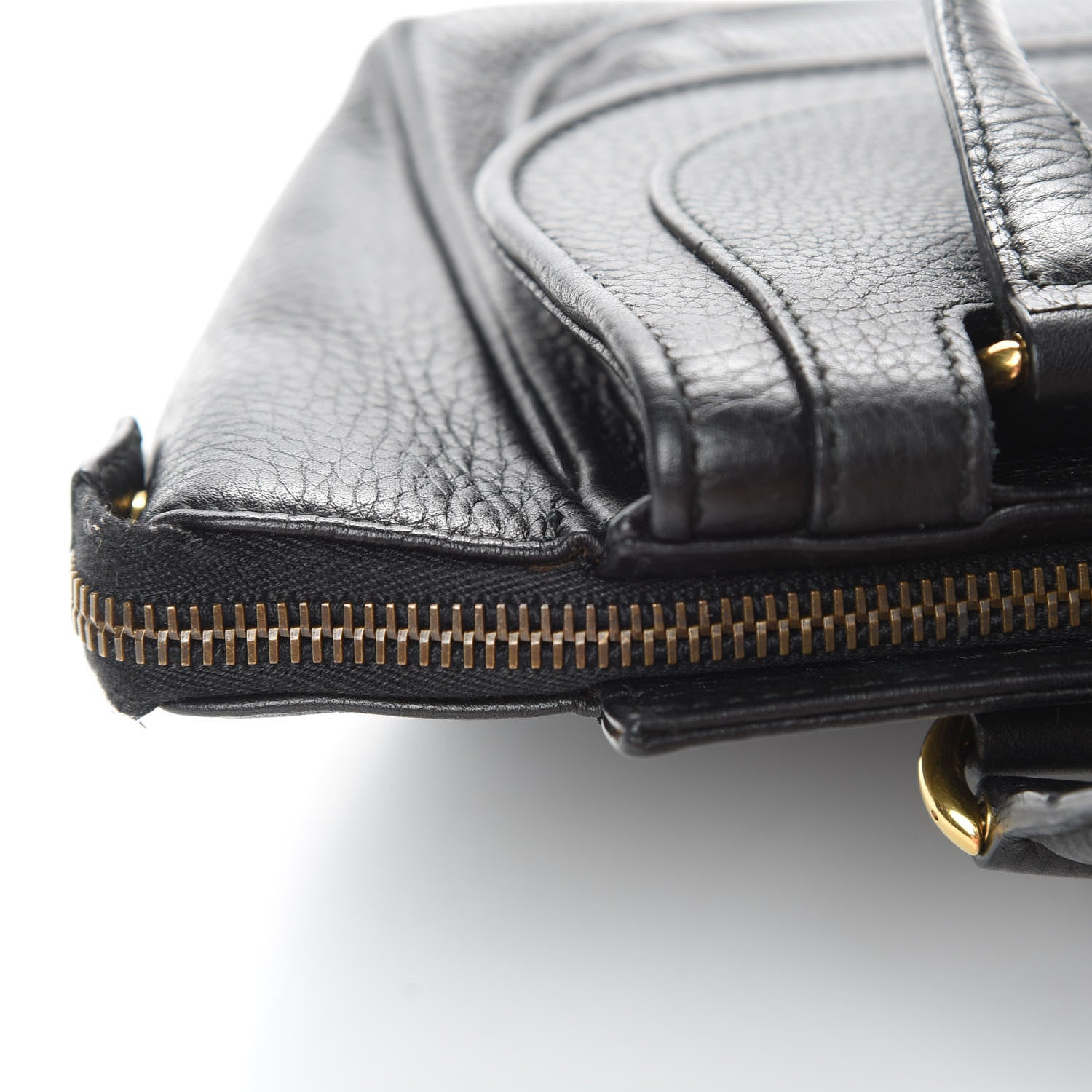 Gucci Pebbled Calfskin Small 1973 Top Handle Satchel Black 14 of 15