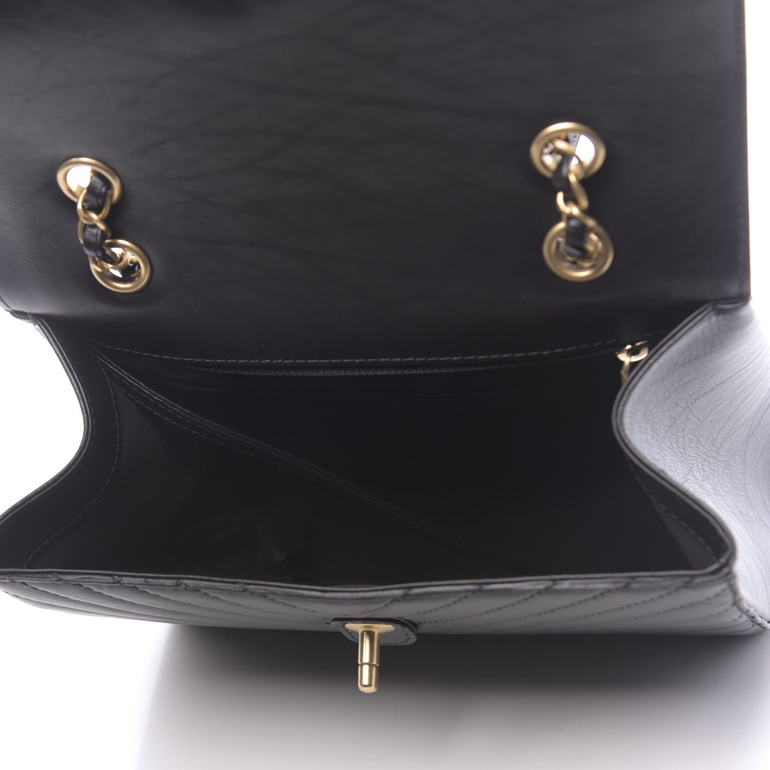 Chanel Aged Calfskin Chevron Quilted Backpack Black 4 of 9