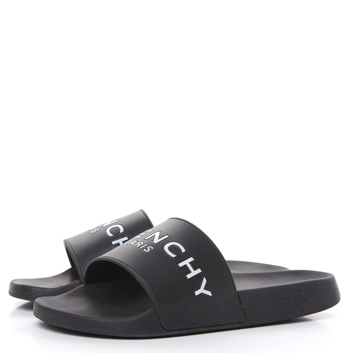 Givenchy Rubber Logo Pool Slide Sandals 40 Black 3 of 9