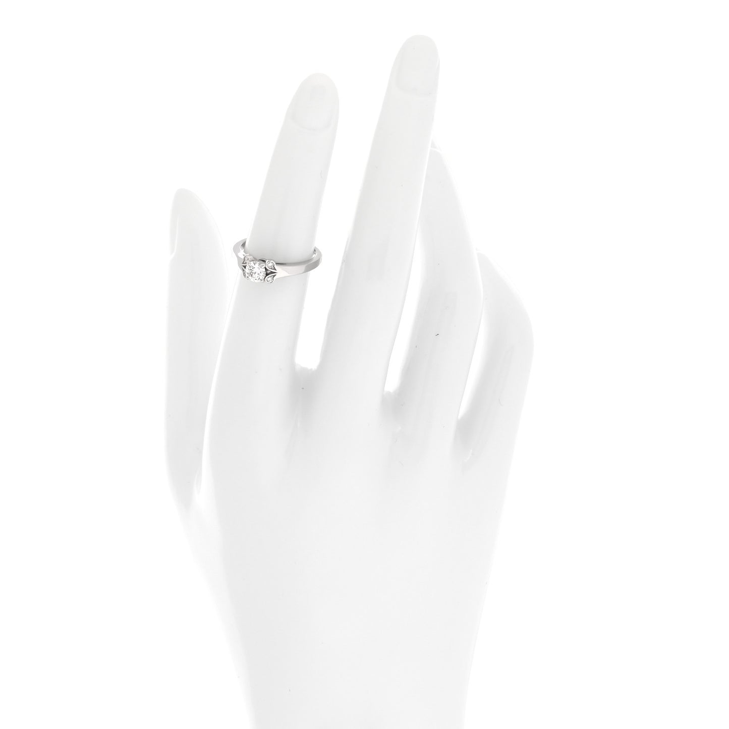 Platinum Diamond .33ct Ballerine Solitaire Engagement Ring 49 4.75