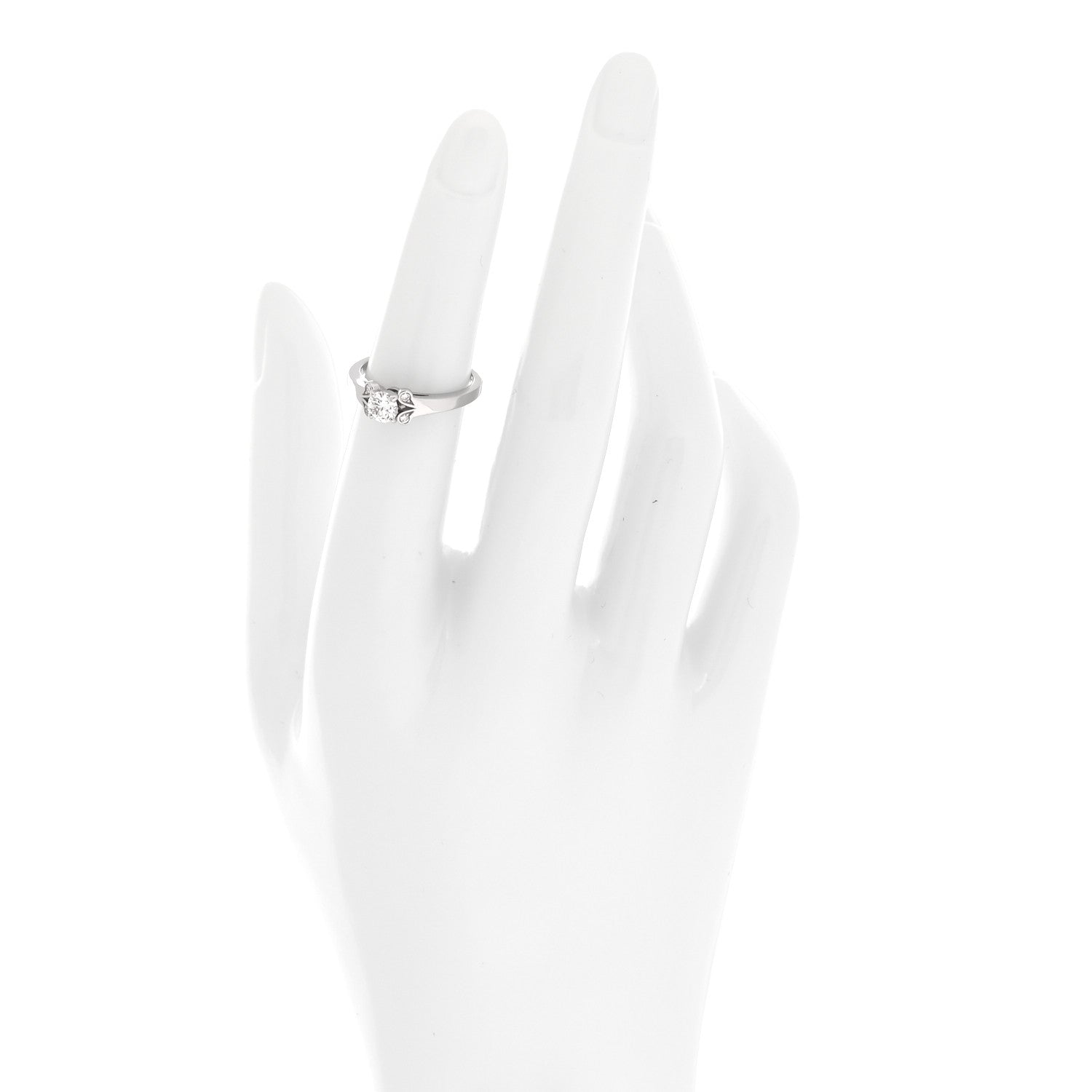 Cartier Platinum Diamond .33ct Ballerine Solitaire Engagement Ring 49 4.75 2 of 5