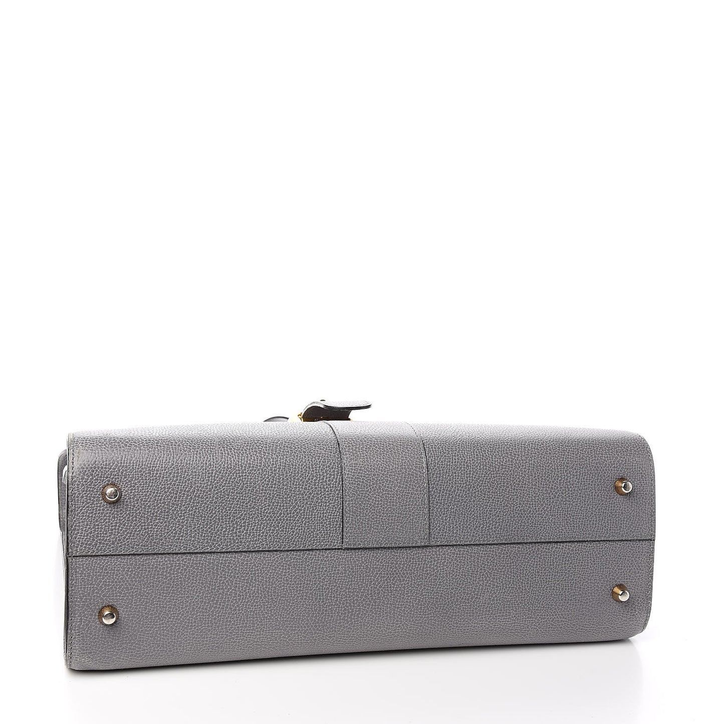 Grained Calfskin Brillant Briefcase Grey