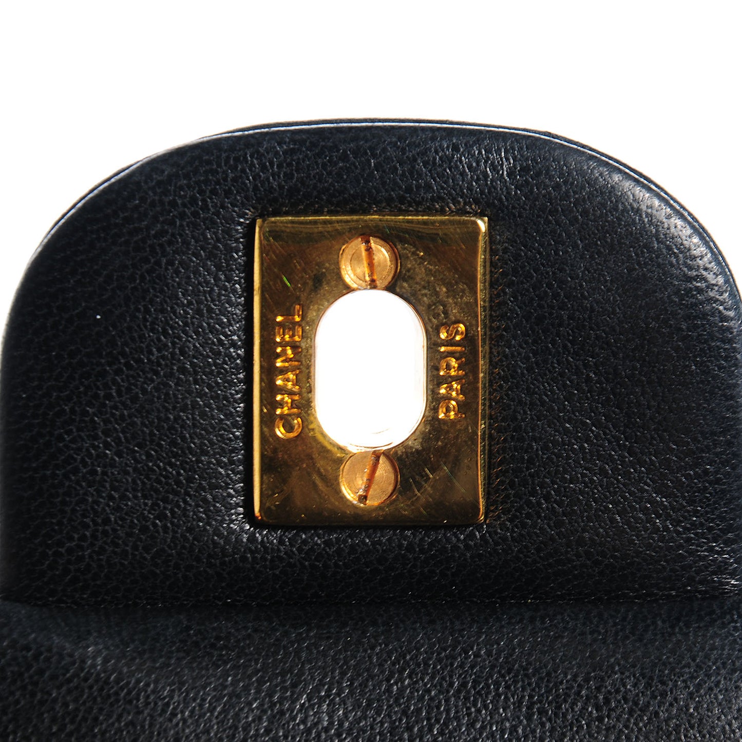 Lambskin Medium Double Flap Black