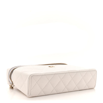 Chanel Caviar Quilted Top Handle Slim Vanity With Chain White 4 of 10