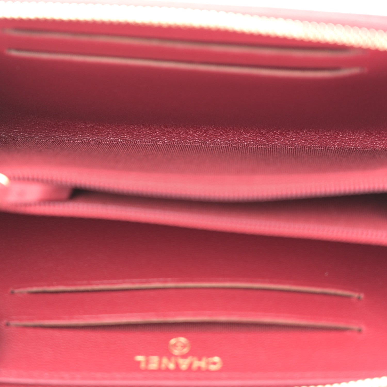 Chanel Sheepskin Quilted Medium Mademoiselle Vintage Zip Around Wallet Red 5 of 8