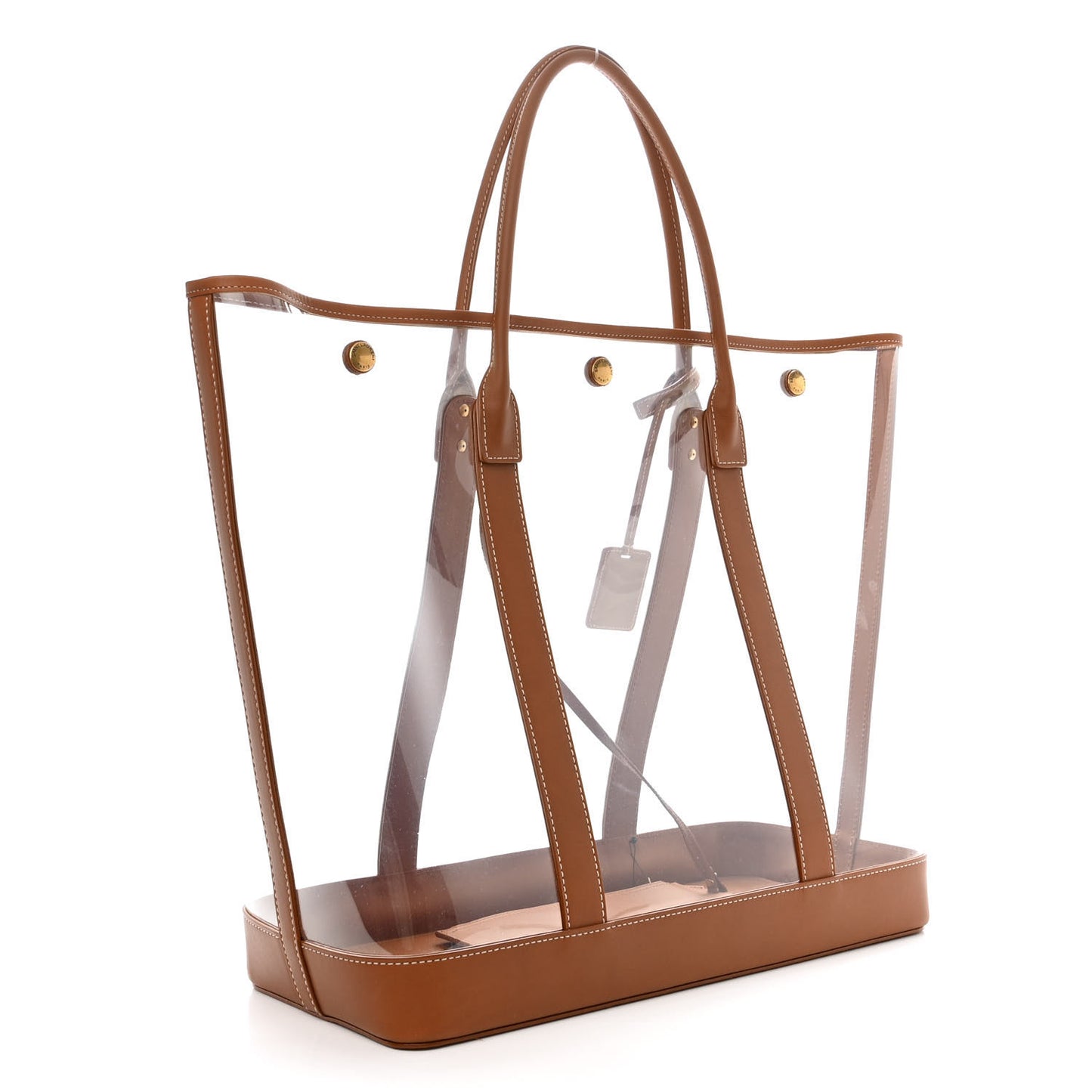 Calfskin Vinyl Cabas Tote Brown