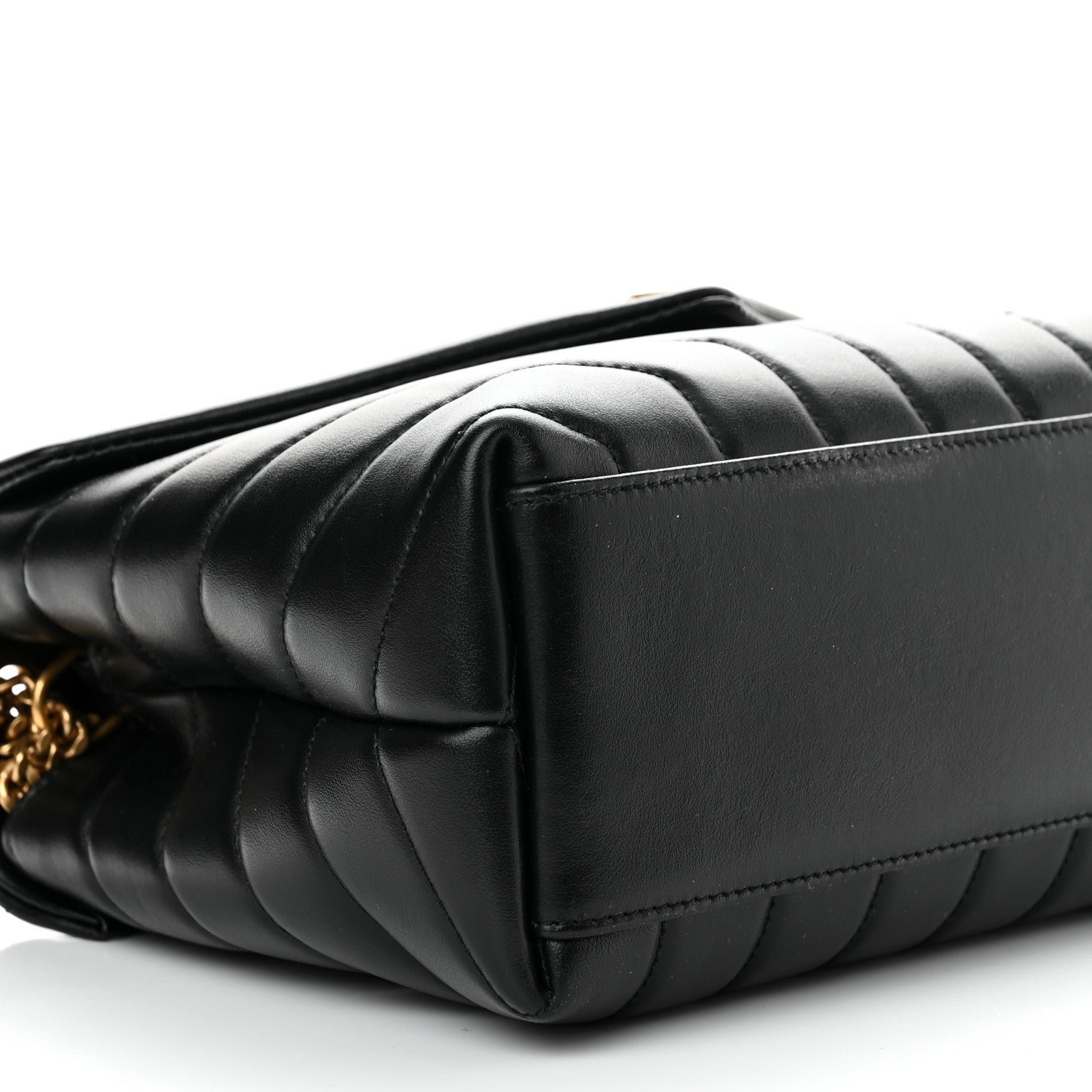 Saint Laurent Calfskin Y Quilted Monogram Small Loulou Chain Satchel Black 8 of 9