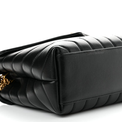 Saint Laurent Calfskin Y Quilted Monogram Small Loulou Chain Satchel Black 8 of 9