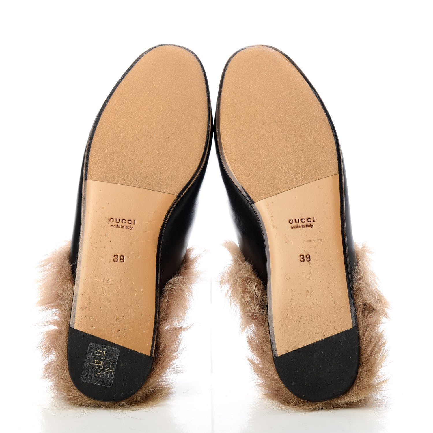 Gucci Calfskin Fur Womens Princetown Slippers 38 Black 6 of 10