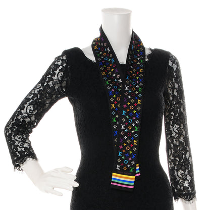 Louis Vuitton Silk Monogram Multicolor Bandeau Black 2 of 6