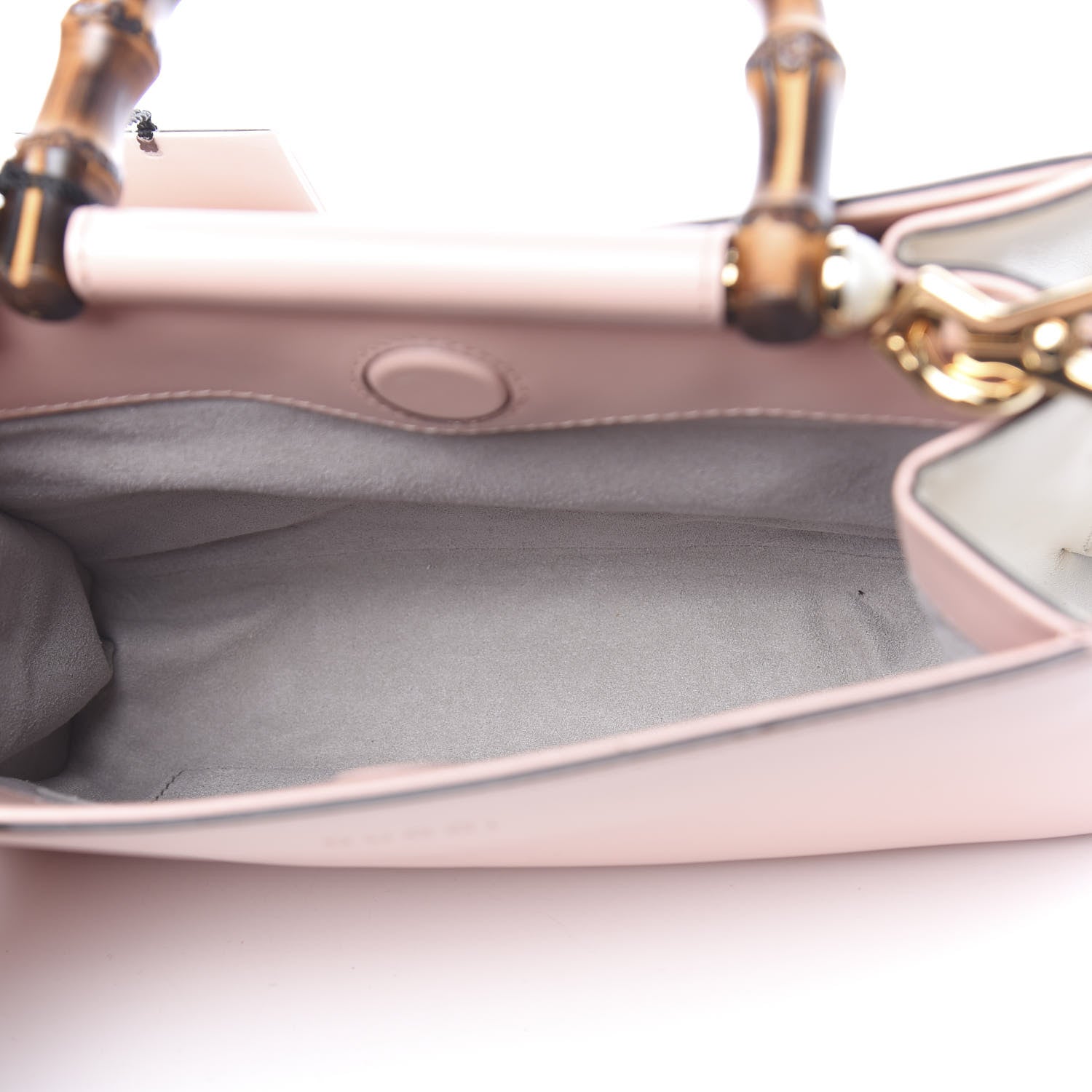 Gucci Nappa Bamboo Web Mini Nymphaea Top Handle Bag Perfect Pink Mystic White 5 of 11