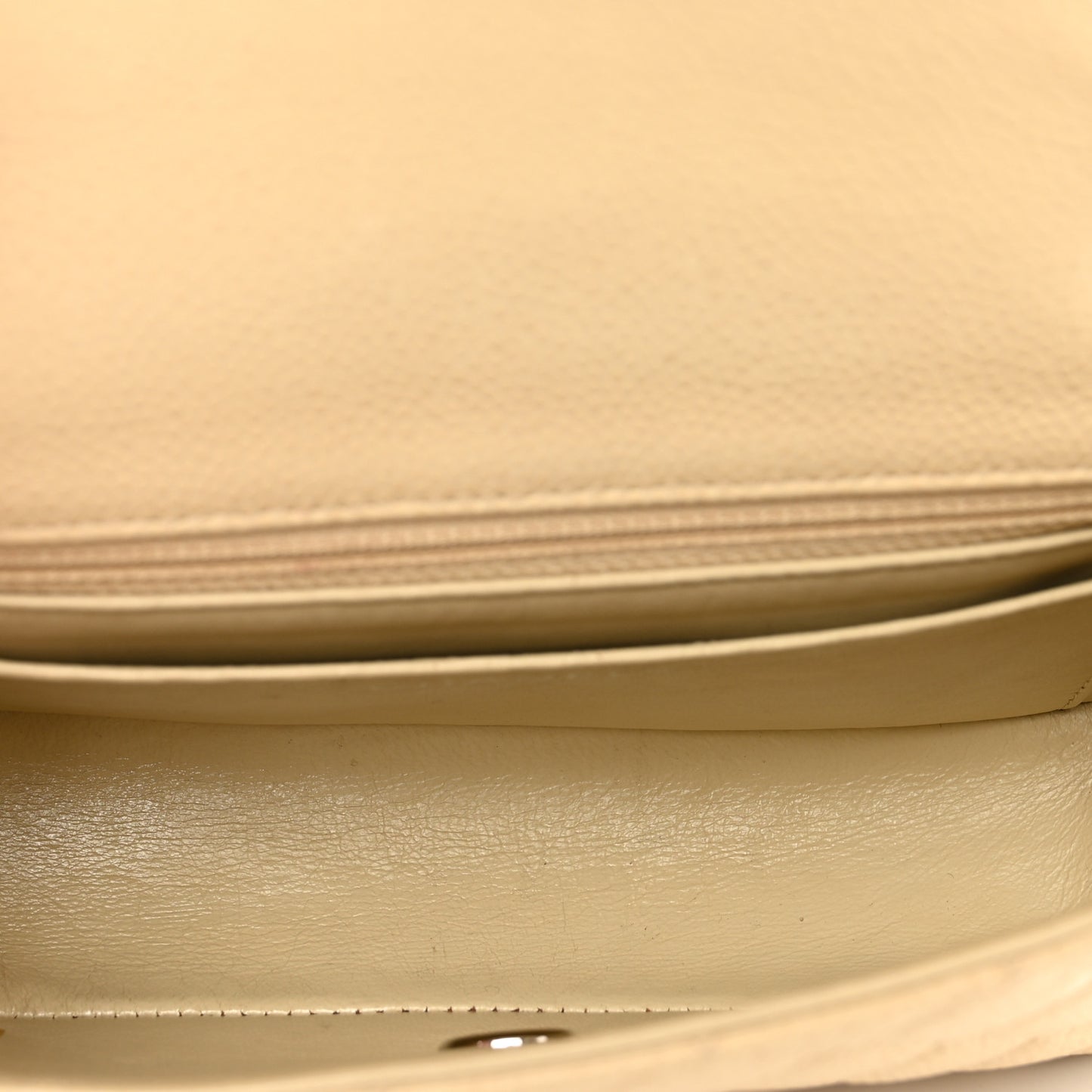 Caviar Quilted Mini Rectangular Flap Light Beige