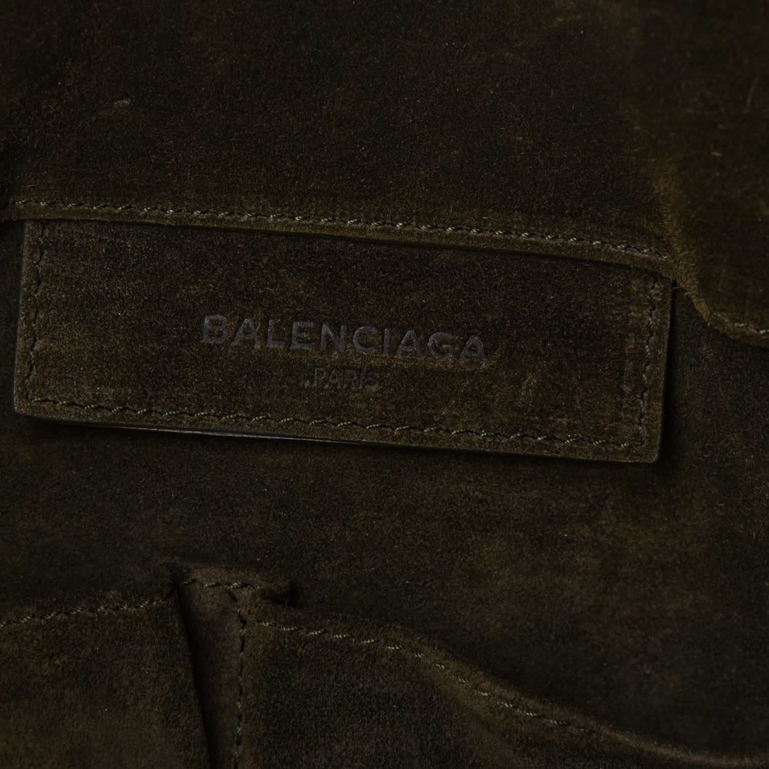 Balenciaga Baby Daim Suede Papier A4 Zip Around Tote Vert Militaire 6 of 11