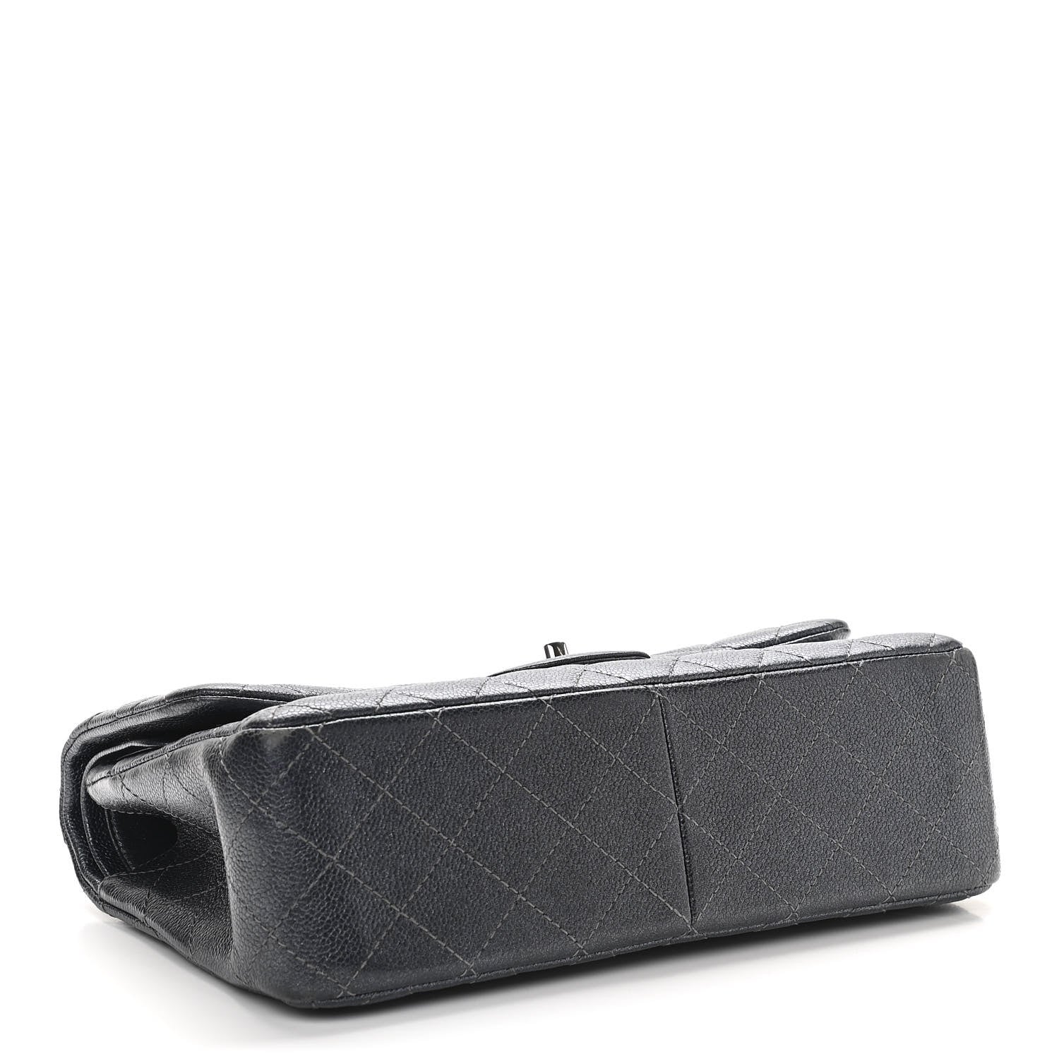 Chanel Metallic Caviar Quilted Jumbo Double Flap Dark Grey 4 of 16