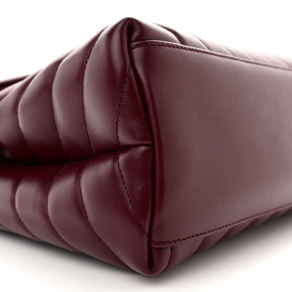 Saint Laurent Calfskin Y Quilted Monogram Medium Loulou Chain Satchel Rouge Legion 9 of 10