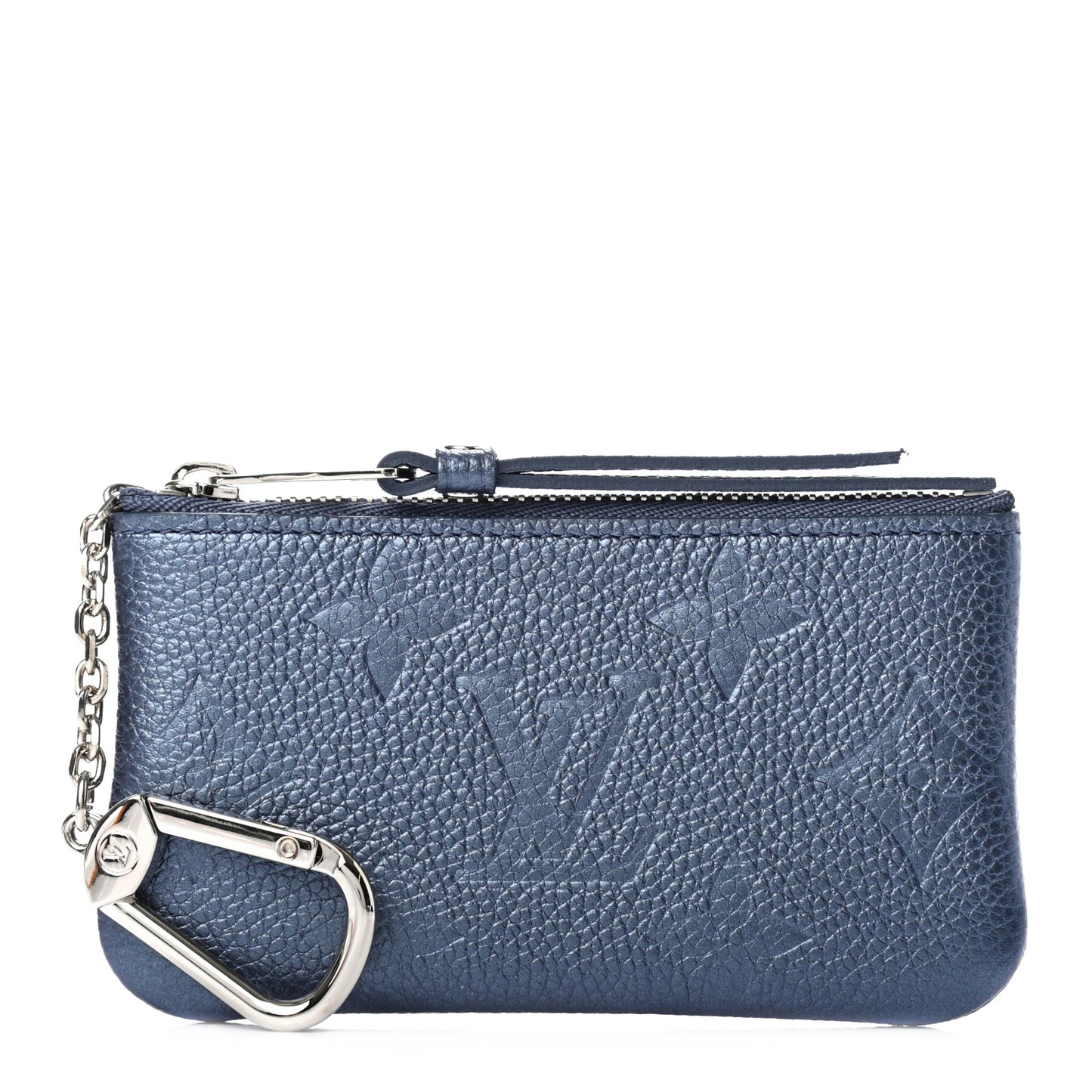 Metallic Empreinte Monogram Giant Key Pouch Navy Nacre