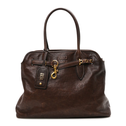 Miu Miu Nappa Medium Aventure Bag Briarwood 1 of 9