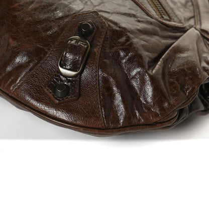 Balenciaga Chevre Classic Hardware Oval Clutch Truffle 18 of 25