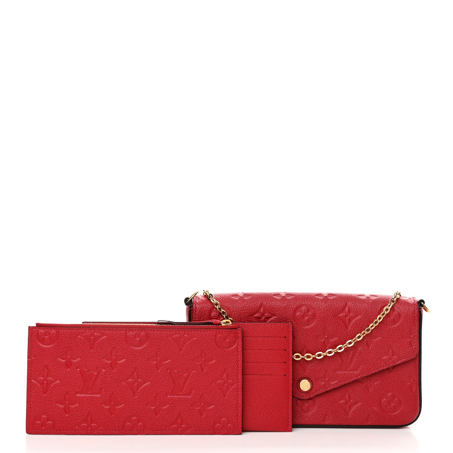 Louis Vuitton Empreinte Pochette Felicie Chain Wallet Cherry 2 of 13