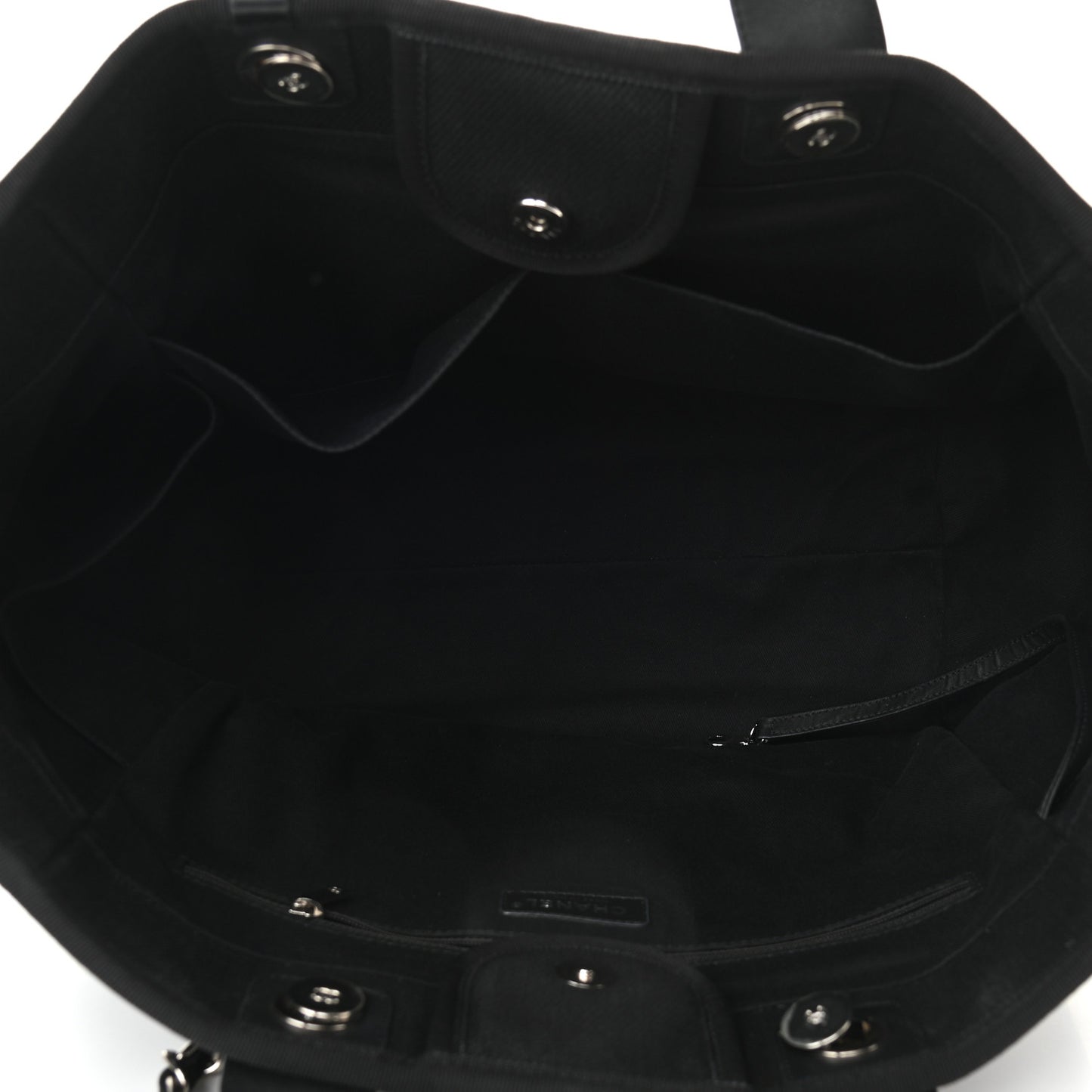 Canvas Pearl Medium Deauville Tote Black