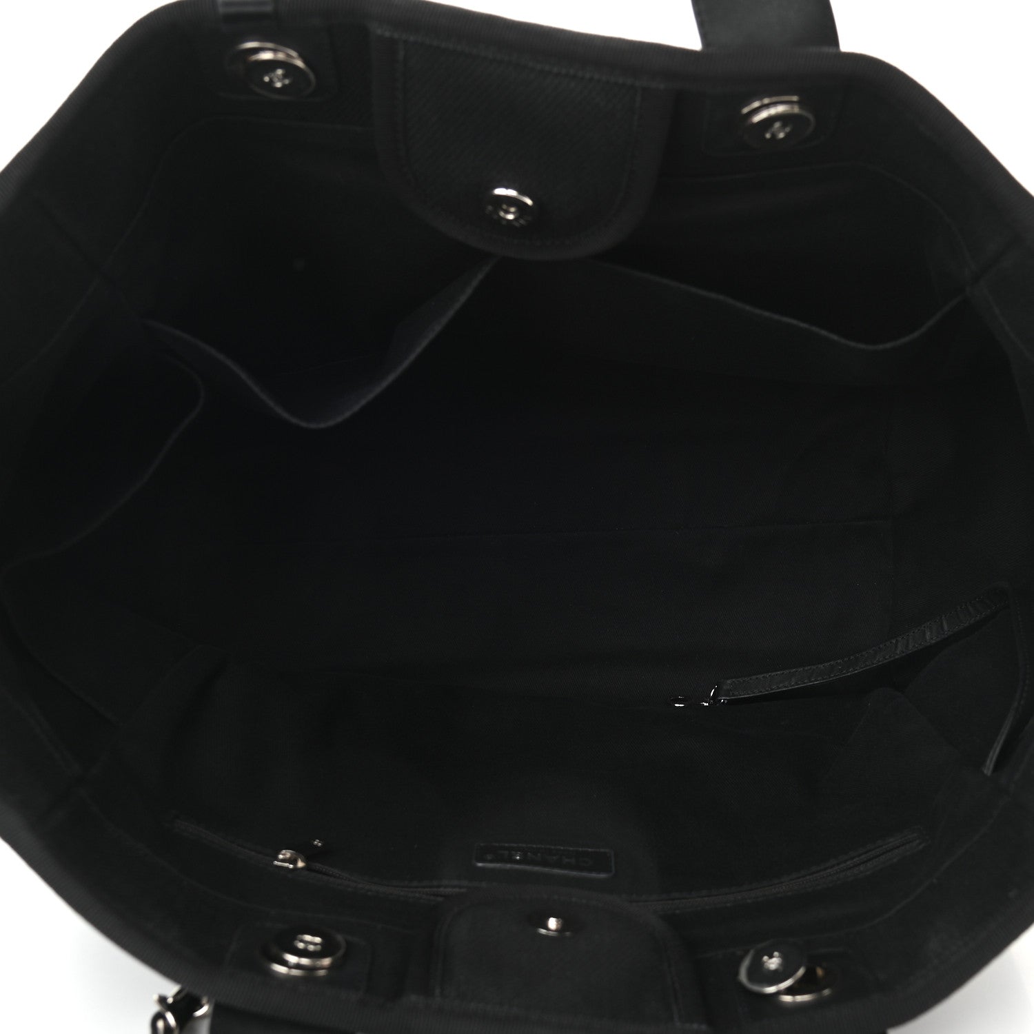 Chanel Canvas Pearl Medium Deauville Tote Black 5 of 13