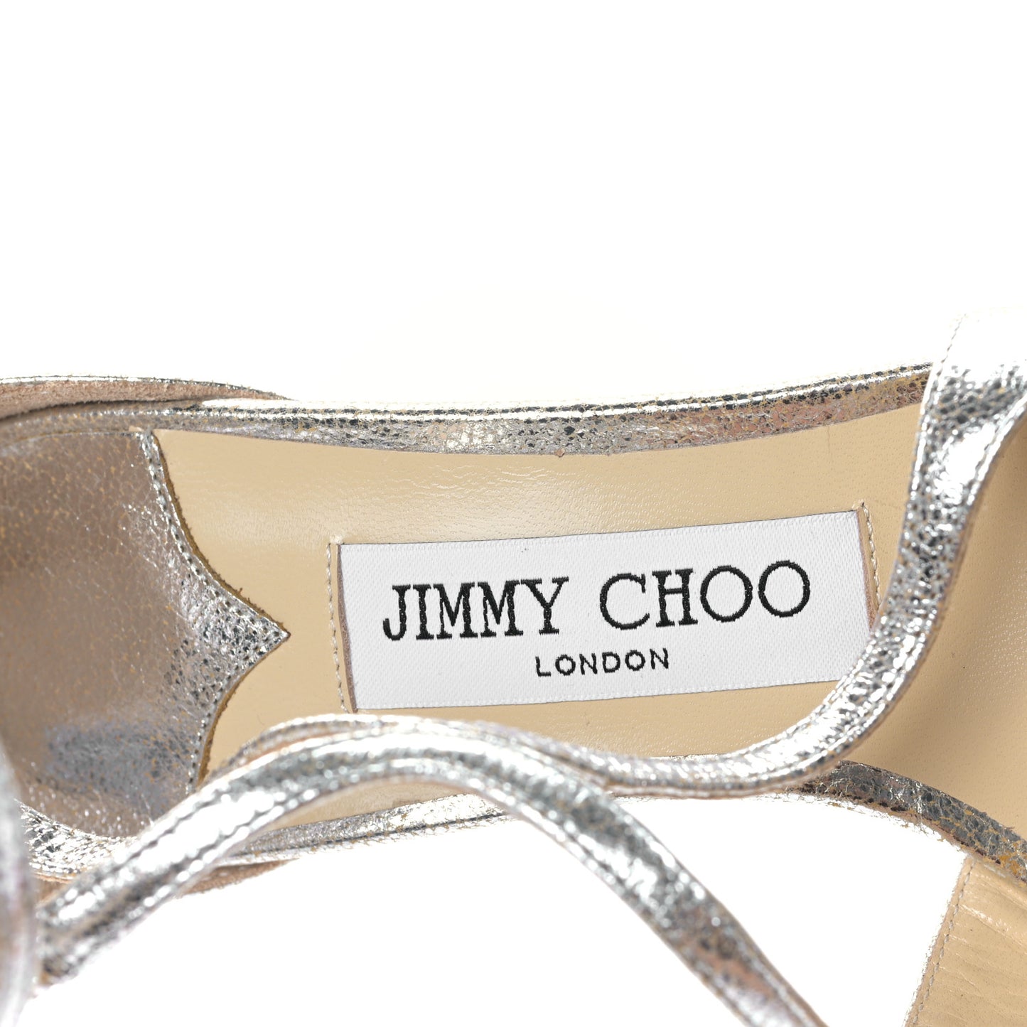 Glitter Calfskin Azia 75 Strap Sandals 36.5 Champagne