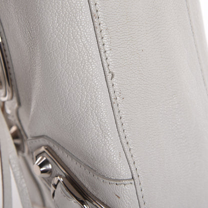 Balenciaga Chevre Silver Metallic Edge Hardware Mini City White 12 of 13