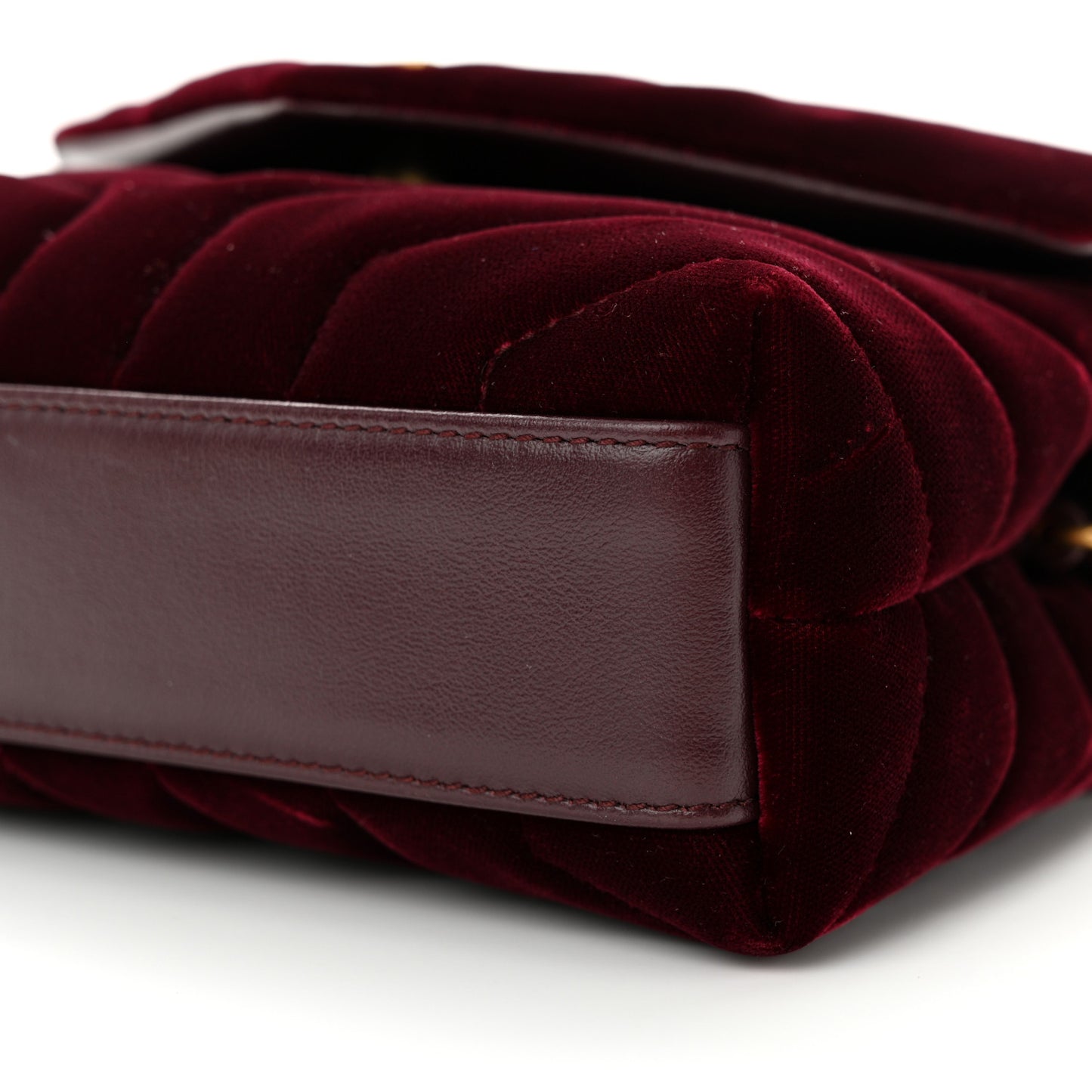 Velvet Y Quilted Monogram Toy Loulou Crossbody Bag French Burgundy