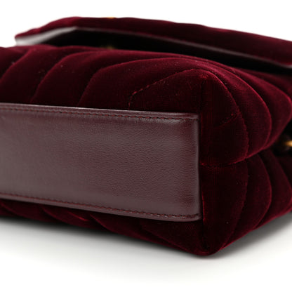 Saint Laurent Velvet Y Quilted Monogram Toy Loulou Crossbody Bag French Burgundy 10 of 15